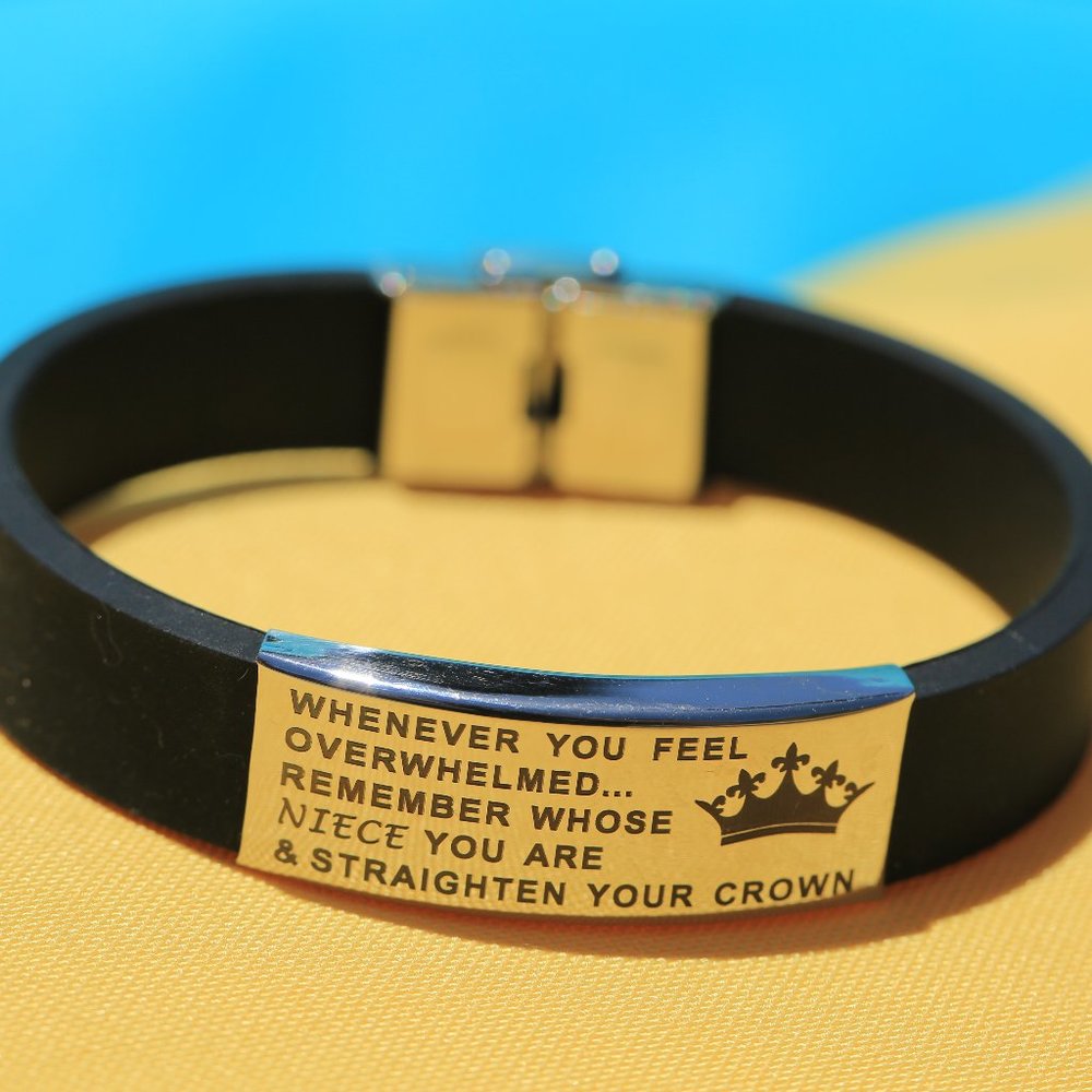 Inspirational Message:NIECE Straighten  Crown Cuff
